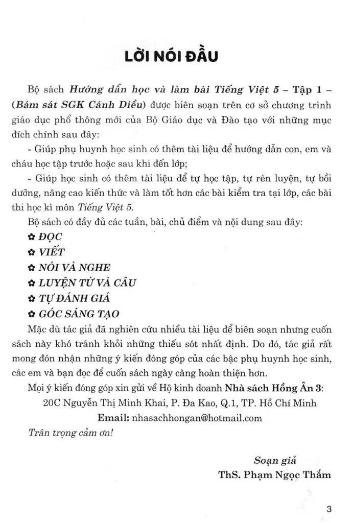 HƯỚNG DẪN HỌC VÀ LÀM BÀI TIẾNG VIỆT LỚP 5 - TẬP 1 (Bám sát SGK Cánh Diều)